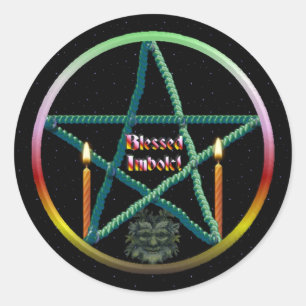 Pegatina Redonda Pentáculo de Imbolc