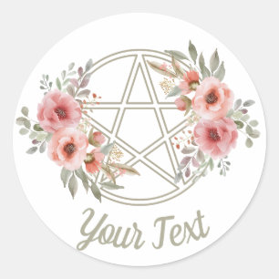 Pegatina Redonda Pentáculo floral Quito Sage