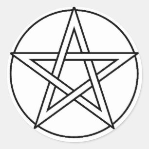 Pegatina Redonda Pentáculo negro
