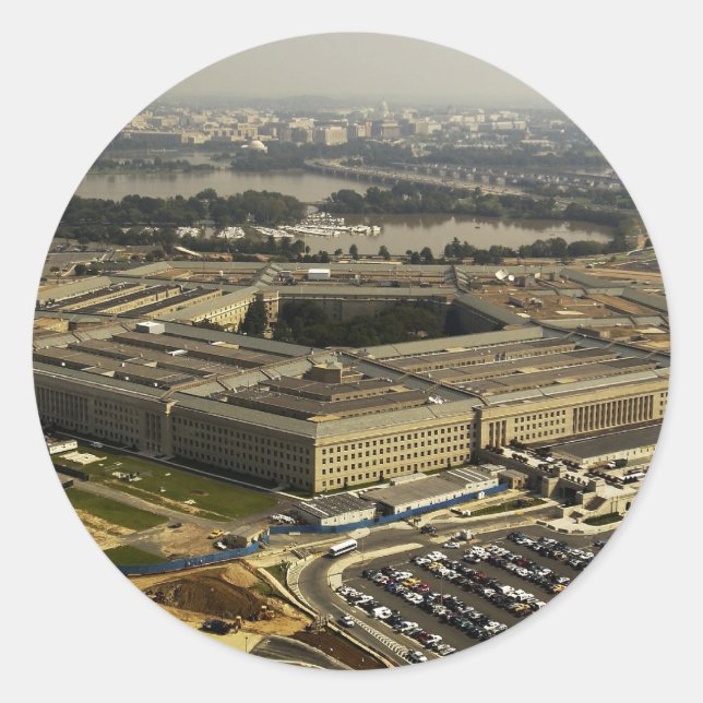 Pegatina Redonda Pentágono (Anverso)