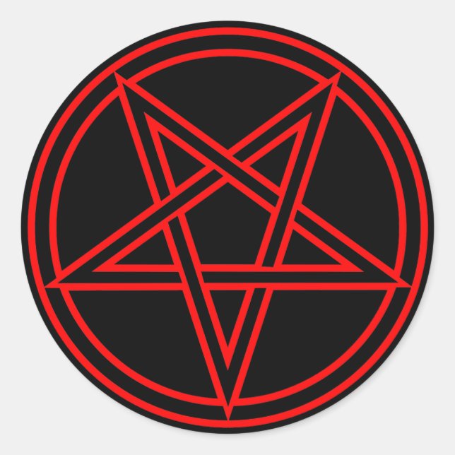 Pegatina Redonda Pentagram (Anverso)