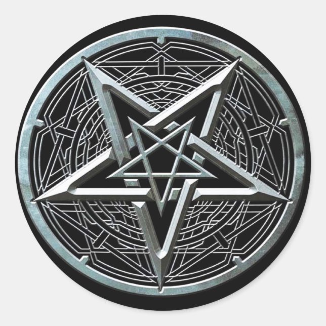 Pegatina Redonda Pentagram (Anverso)