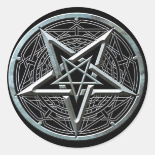 Pegatina Redonda Pentagram