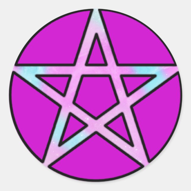 Pegatina Redonda Pentagram (Anverso)