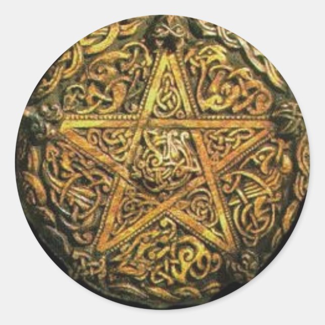 Pegatina Redonda pentagrama (Anverso)