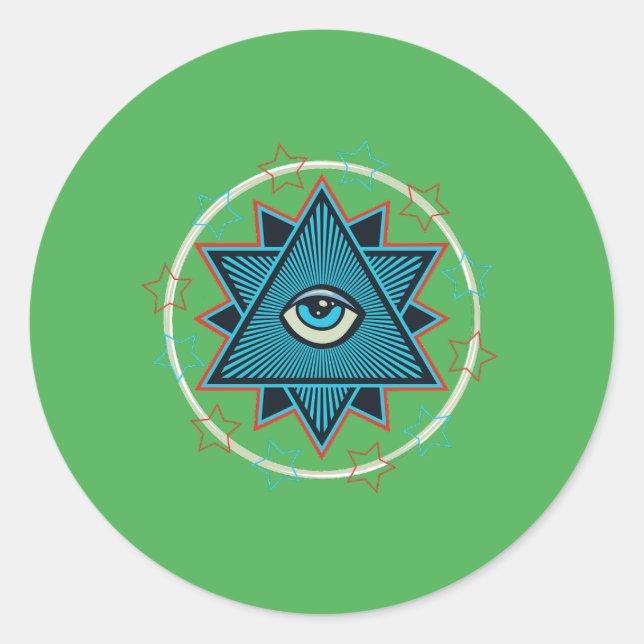 Pegatina Redonda Pentagramm Fünfstern Geheimkult von Mächten okkult (Anverso)