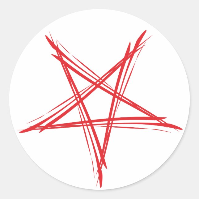 Pegatina Redonda Pentagramm pentacle (Anverso)