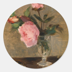 Pegatina Redonda Peonies Berthe Morisot Bella Artes