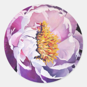 Pegatina Redonda peony acrílico