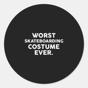 Pegatina Redonda Peor disfraz de skateboarding para skaters