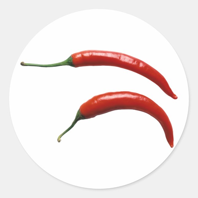 Pegatina Redonda Pepper Chili Caliente (Anverso)