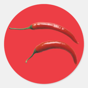 Pegatina Redonda Pepper Chili Caliente