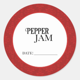 Pegatina Redonda Pepper Jam Canning Lid Labels
