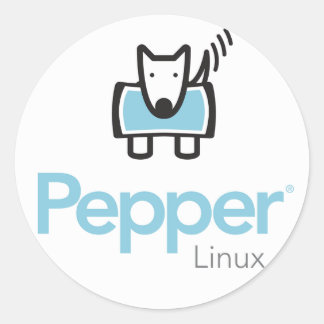 Pegatina Redonda Pepper Linux