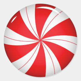 Pegatina Redonda Peppermint Candy | Pegatinas de Candy Cane Christm
