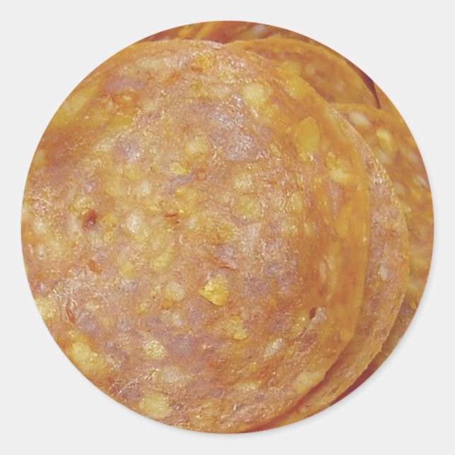 Pegatina Redonda Pepperoni (Anverso)
