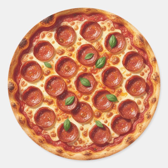 Pegatina Redonda Pepperoni (Anverso)