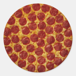 Pegatina Redonda Pepperoni Pizza