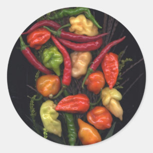 Pegatina Redonda Peppers