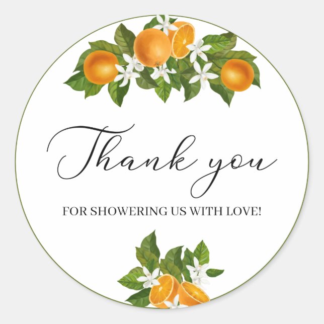 Pegatina Redonda Pequeña acuarela cutánea, bebé ducha gracias (Anverso)