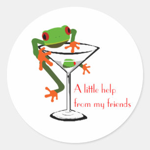 Pegatina Redonda Pequeña ayuda de mis amigos