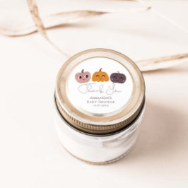 Pegatina Redonda Pequeña calabaza moderna Baby Shower