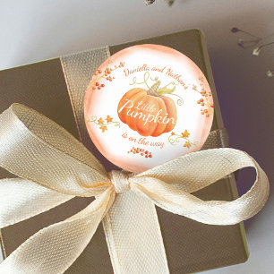 Pegatina Redonda Pequeña calabaza pequeña pequeña ducha acuática