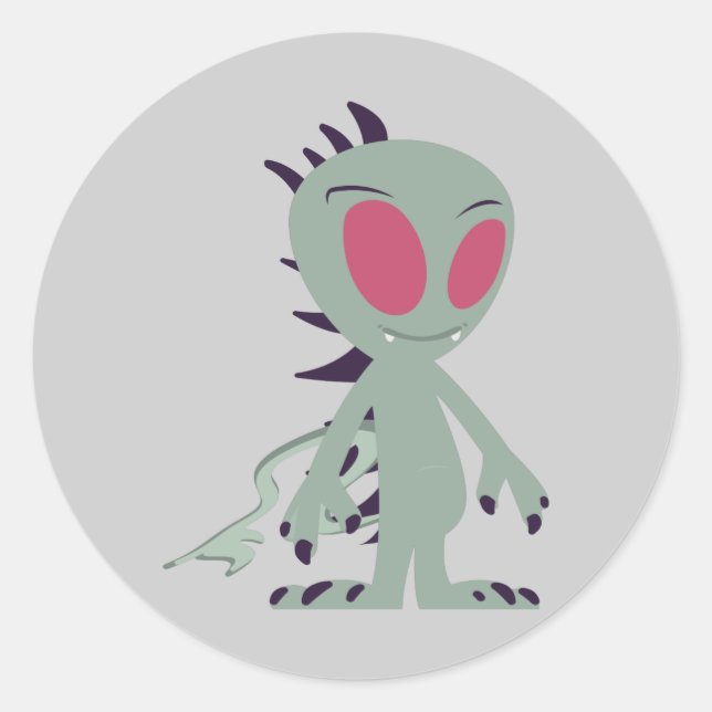 Pegatina Redonda Pequeña Chupacabra (Anverso)