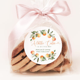 Pegatina Redonda Pequeña ducha de bebé lindo gracias