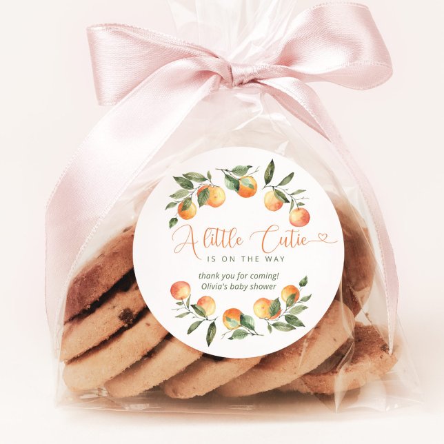 Pegatina Redonda Pequeña ducha de bebé lindo gracias (Subido por el creador)