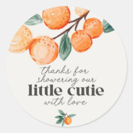 Pegatina Redonda Pequeña ducha de bebé lindo gracias favor