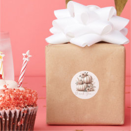 Pegatina Redonda Pequeña empresa elegante rosa floral