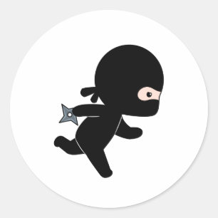 Pegatina Redonda Pequeña En Marcha Ninja