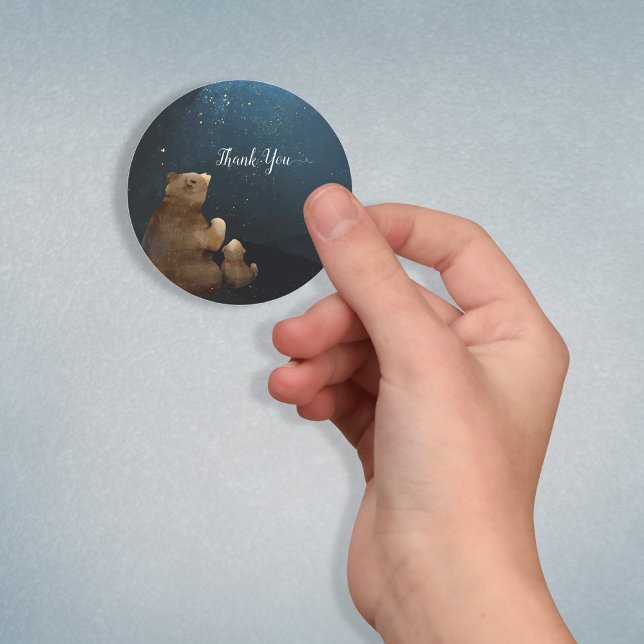 Pegatina Redonda Pequeña Estrella de Oso Cuidadoso Gracias (Subido por el creador)