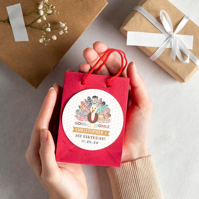 Pegatina Redonda Pequeña fiesta de Acción de Gracias de Turquía por (Subido por el creador)