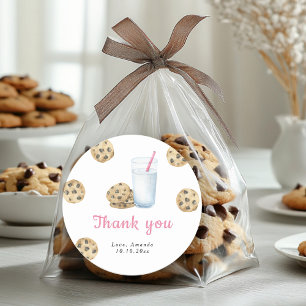 Pegatina Redonda Pequeña Galleta Dulce cumpleaños gracias