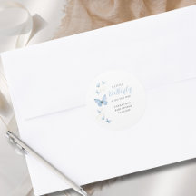 Pequeña mariposa Blue Boy Watercolor Baby Shower