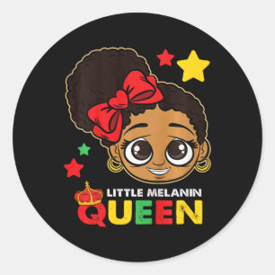 Pegatina Redonda Pequeña Melanina Reina Mes de Historia Negra Blm A