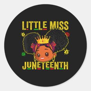 Pegatina Redonda Pequeña Miss Junetdecita Chica Camisas Toddler Bla