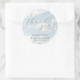 Pegatina Redonda Pequeña pieza del cielo del sueño de Baby Shower