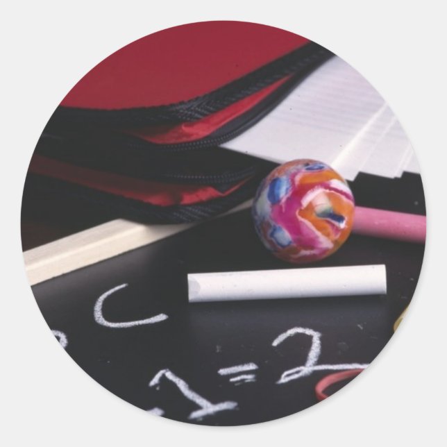 Pegatina Redonda Pequeña pizarra (Anverso)