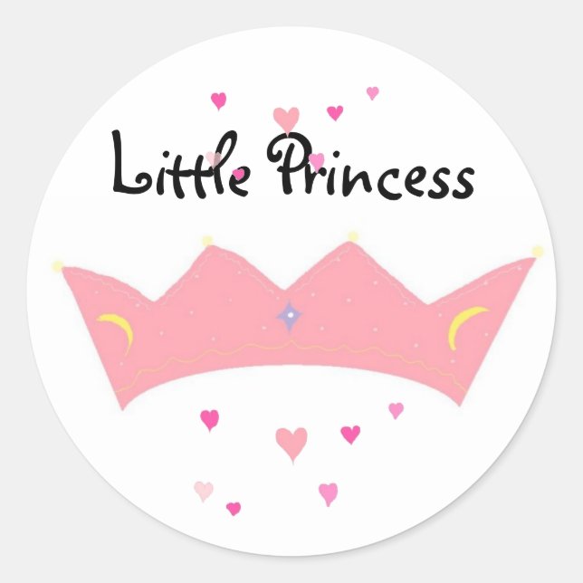 Pegatina Redonda Pequeña Princesa - stickers (Anverso)