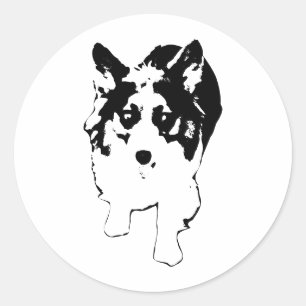 Pegatina Redonda Pequeña ráfaga de velocidad de Corgi