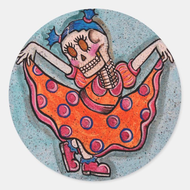 Pegatina Redonda pequeña señorita luci serie BFK6 - Personalizada (Anverso)