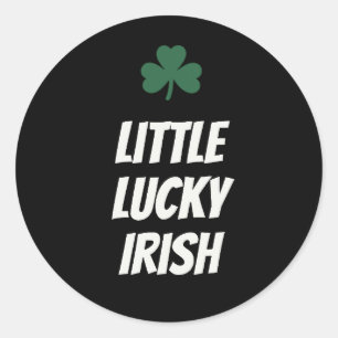 Pegatina Redonda Pequeña suerte irlandesa Día de San Patricio famil