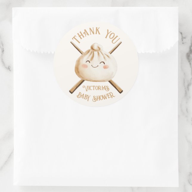 Pegatina Redonda Pequeña Suma De Dim De Retraso Sexo Baby Shower Ne (Bolso)