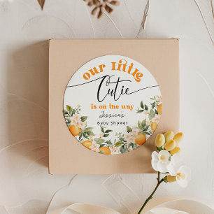 Pegatina Redonda Pequeña ternura está en camino baby shower