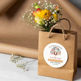 Pegatina Redonda ¡Pequeña Turquía En El Camino! Baby Shower de Acci