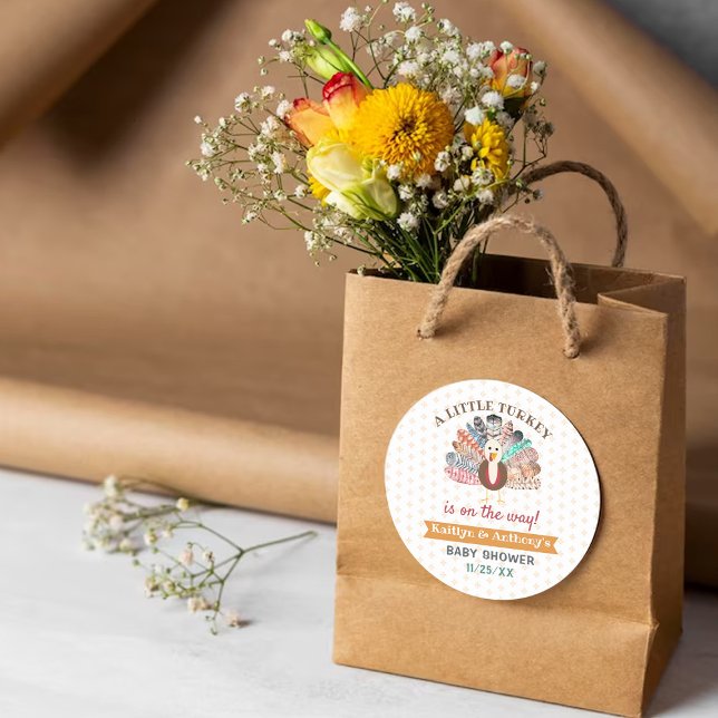 Pegatina Redonda ¡Pequeña Turquía En El Camino! Baby Shower de Acci (Subido por el creador)