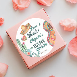 Pegatina Redonda Pequeña y joven fiesta mexicana